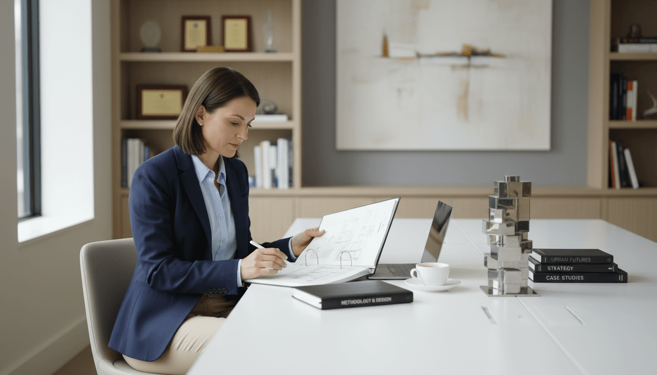 IT consultant reviewing server hardware in a modern office